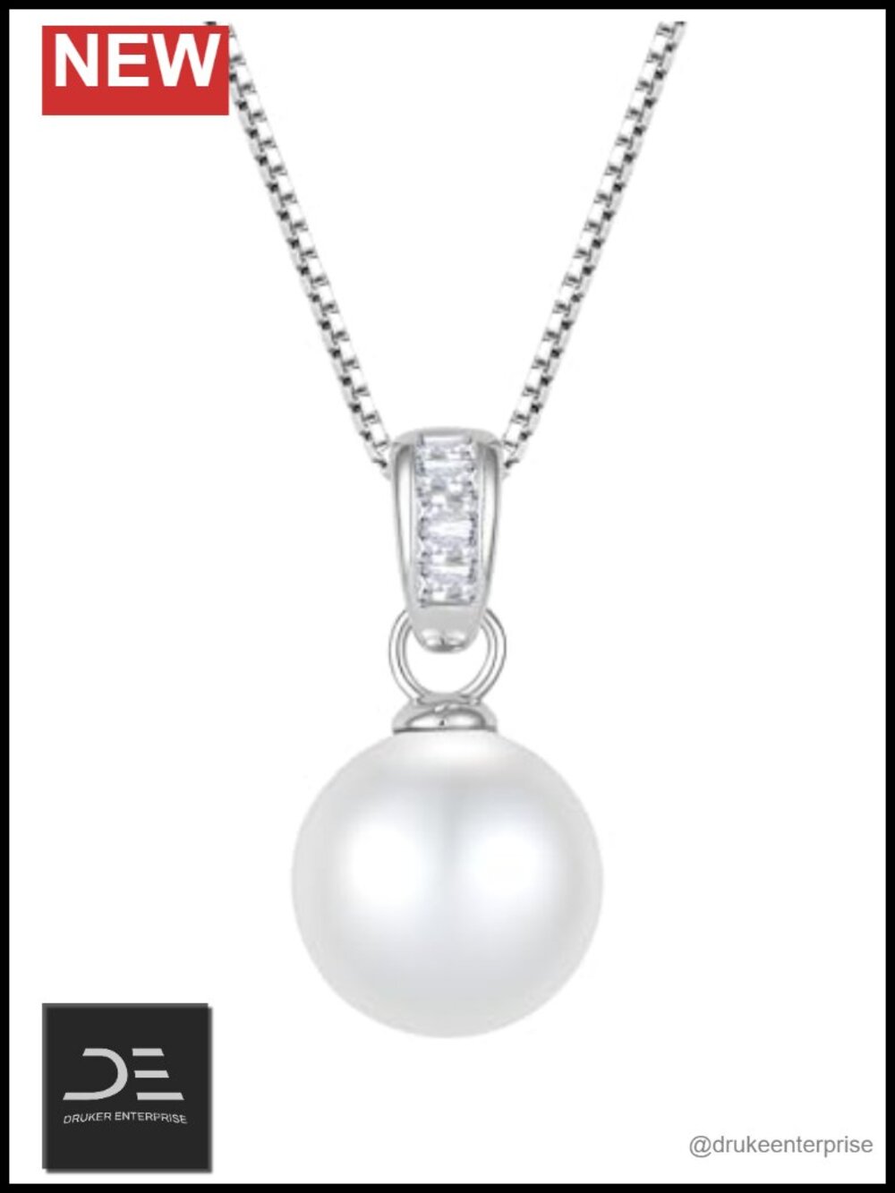 Pearl Necklace for Women, 925 Sterling Silver 18k Gold Plated Freshwater Pearl